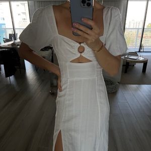 L space white dress, xs